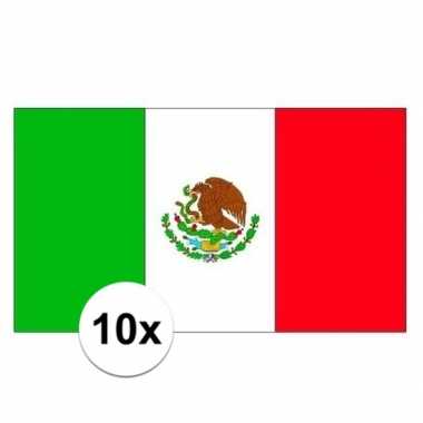 Mexicaanse 10x stuks stickertjes van vlag van mexico