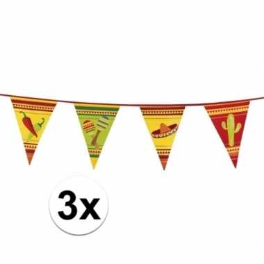 Mexicaanse 3x mexico thema vlaggenlijn