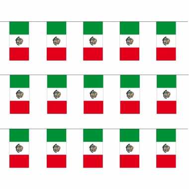 Mexicaanse 3x stuks papieren feest slinger vlaggetjes mexico 4 meter