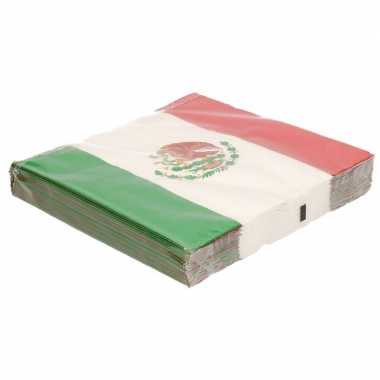Mexicaanse vlag thema servetten 60 stuks