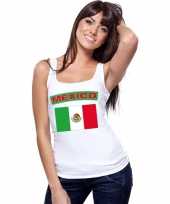 Mexicaanse mexico vlag mouwloos shirt wit dames