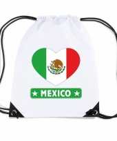 Mexicaanse nylon sporttas mexico hart vlag wit