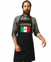 Mexicaanse vlag keukenschort barbecueschort zwart heren en dames