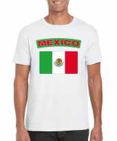 T shirt mexicaanse vlag wit heren